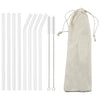 Borosilicate Glass Straw Set – Reusable Straws with Cleaning Brush
