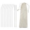 Borosilicate Glass Straw Set – Reusable Straws with Cleaning Brush