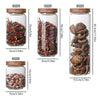 Glass Storage Jar with Wooden Lid – Airtight Kitchen Canister