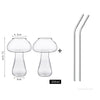 Mushroom Cocktail Glass with Straw – Creative Drinkware Cup