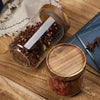 Glass Storage Jar with Wooden Lid – Airtight Kitchen Canister