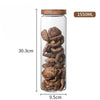 Glass Storage Jar with Wooden Lid – Airtight Kitchen Canister