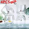 Cute Bear Double-Layer Glass Coffee Mug – Animal Design Cup