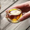 4/6pcs 50ml  Shot Glass Teacups Double Wall glasses Tea Cups Exquisite Kung Fu Drinkware Home Decor Espresso Vaso Heat Resistant
