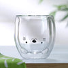 Cute Bear Double-Layer Glass Coffee Mug – Animal Design Cup