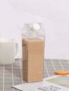 Milk Carton Water Bottle – 500ml / 1000ml Reusable Clear Bottle