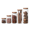 Glass Storage Jar with Wooden Lid – Airtight Kitchen Canister