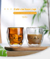 Cute Bear Double-Layer Glass Coffee Mug – Animal Design Cup