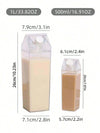 Milk Carton Water Bottle – 500ml / 1000ml Reusable Clear Bottle