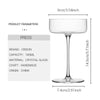 Pre03 Crison Minimalist Thin Japanese Style Cocktail Glass Wide-Mouthed Champagne Glass Martini Glass for Home Barware