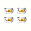 4/6pcs 50ml  Shot Glass Teacups Double Wall glasses Tea Cups Exquisite Kung Fu Drinkware Home Decor Espresso Vaso Heat Resistant