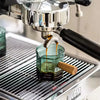120ml Glass Espresso Measuring Cup with Wood Handle Hexagon Milk Jug Coffee Supplies Sauce Cup Serving Pitcher