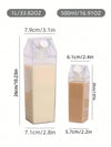 Milk Carton Water Bottle – 500ml / 1000ml Reusable Clear Bottle