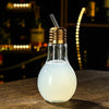 1pc Creative Bulb Fashion Cute Milk Juice Light Bulb Shape Cup 300/400/500ml Party Plastic Bottle Bar Tool