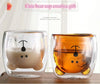 Cute Bear Double-Layer Glass Coffee Mug – Animal Design Cup