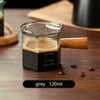 120ml Glass Espresso Measuring Cup with Wood Handle Hexagon Milk Jug Coffee Supplies Sauce Cup Serving Pitcher