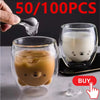 Cute Bear Double-Layer Glass Coffee Mug – Animal Design Cup
