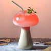 Mushroom Cocktail Glass with Straw – Creative Drinkware Cup